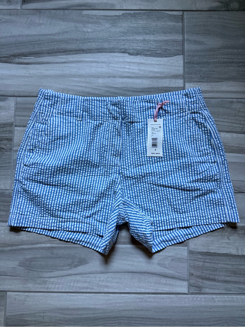 Vineyard Vines Blue & White Striped Seersucker Shorts Size 8